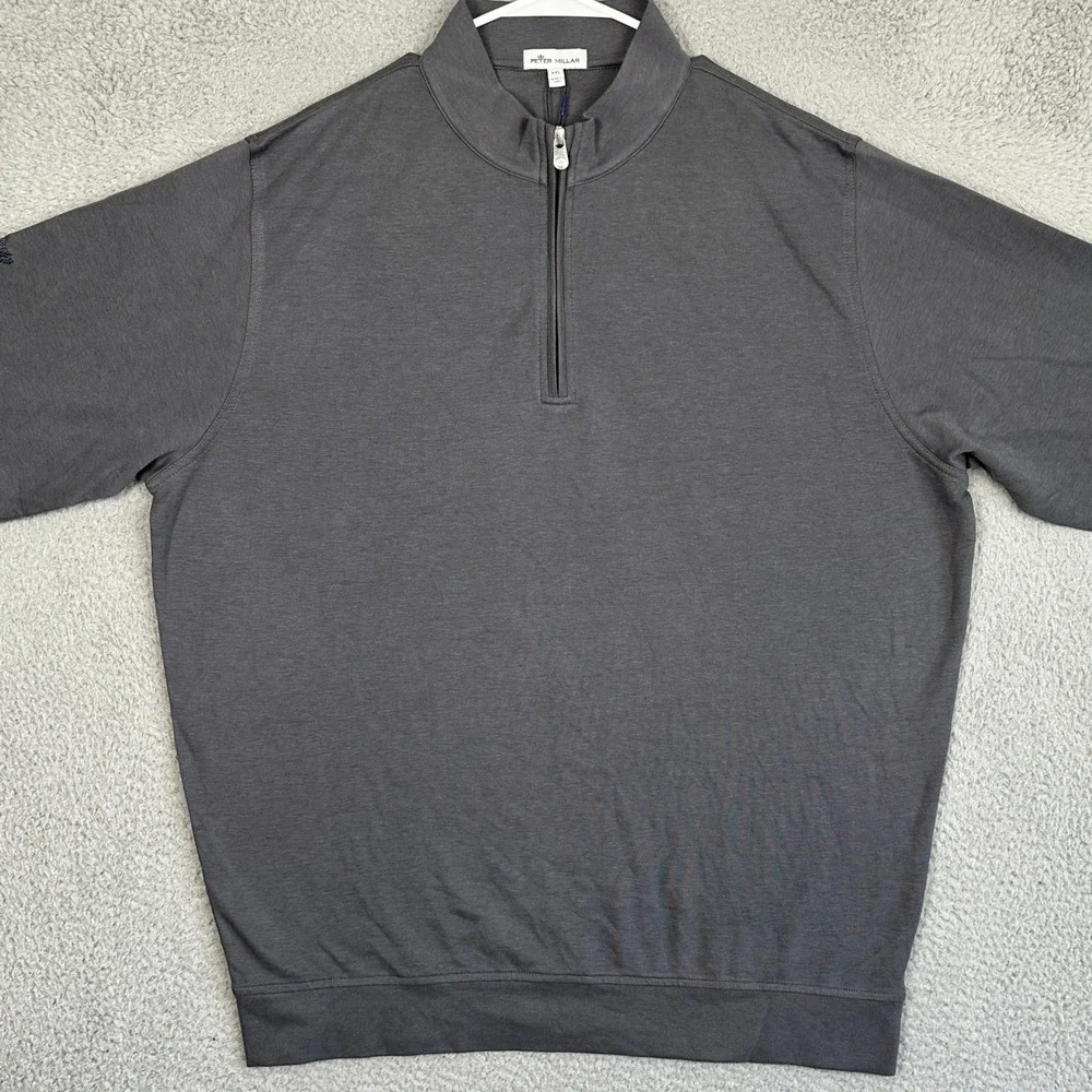 NEW Peter Millar Crown Comfort Sweater Mens 2XL Grey Quarter Zip Knit Pullover